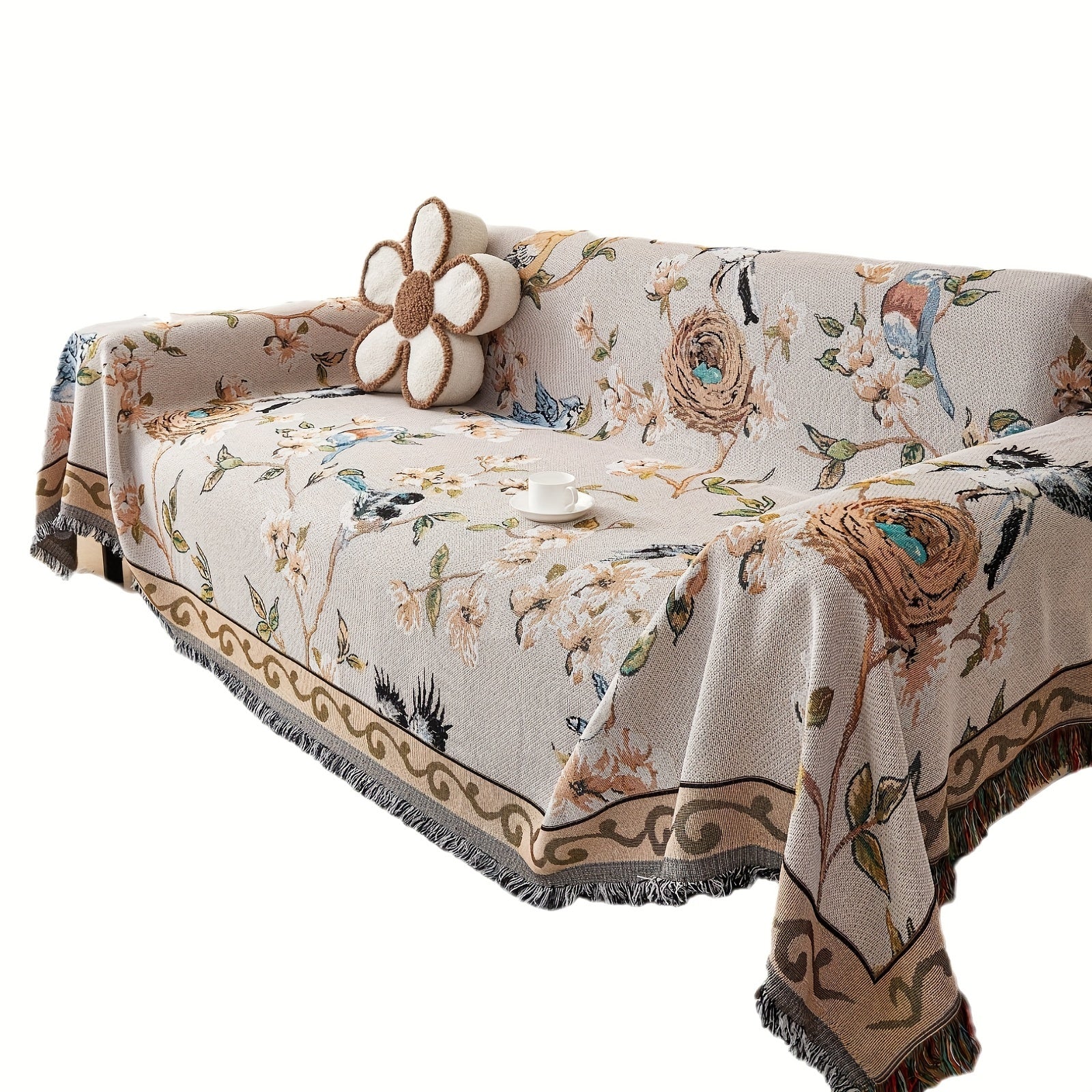 Floral Couch Cover – Heavy Duty Dog Proof & Bed Bug Resistant Sofa Protector