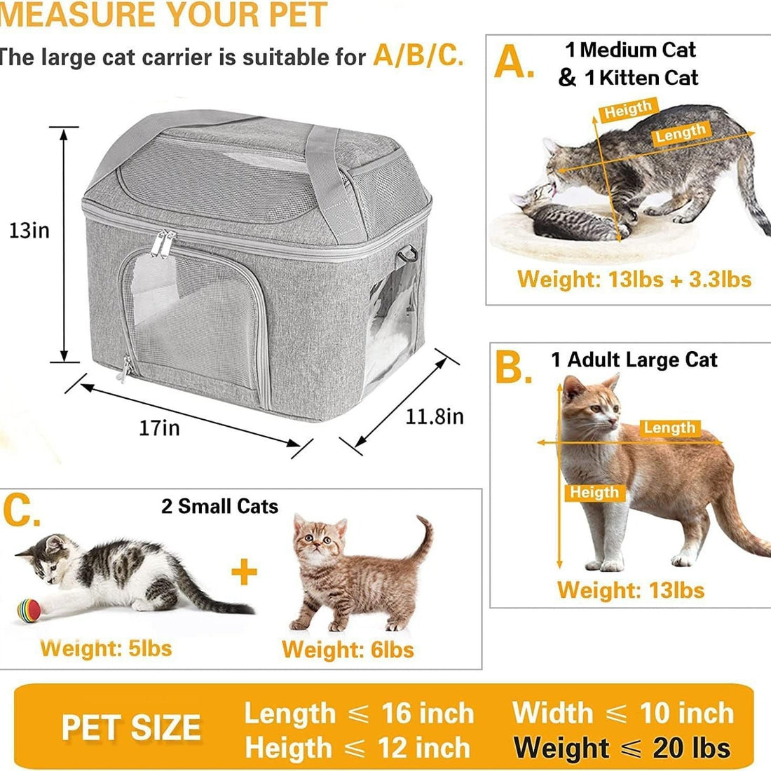 Breathable Pet Backpack Carrier for Small Dogs & Cats