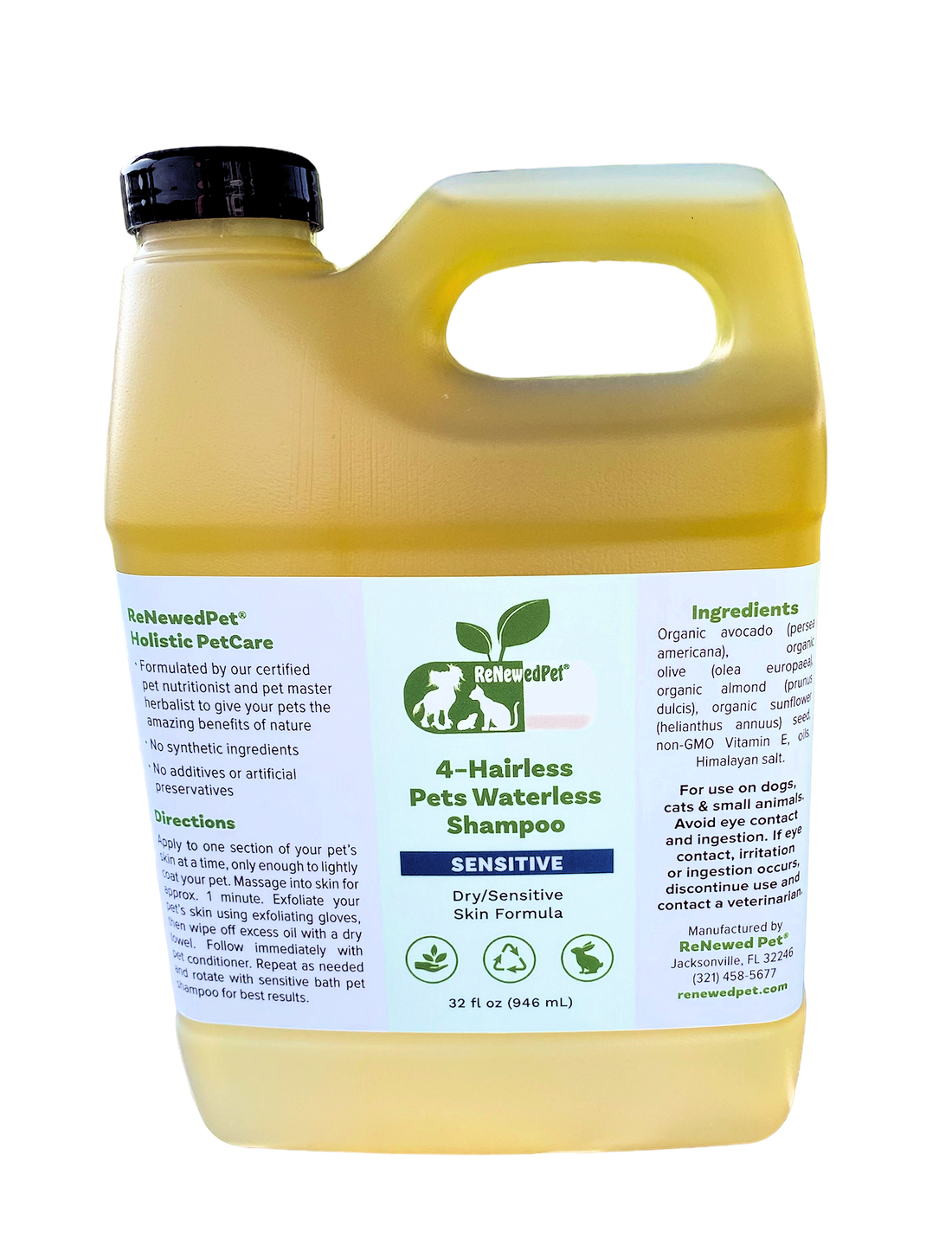 4-HAIRLESS PETS SENSITIVE WATERLESS SHAMPOO