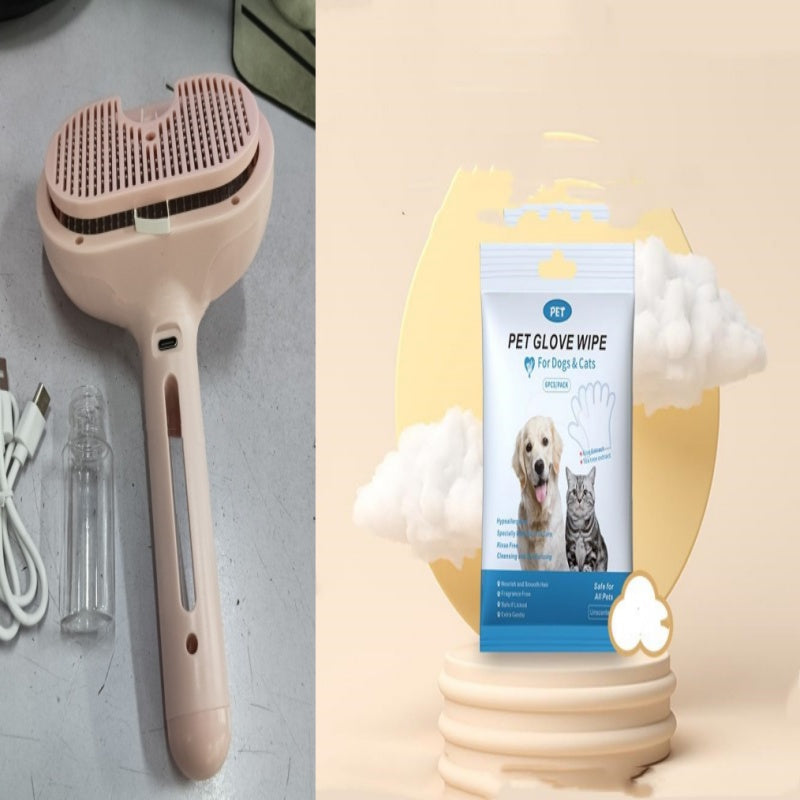 Self-Cleaning Pet Grooming Comb with Mist