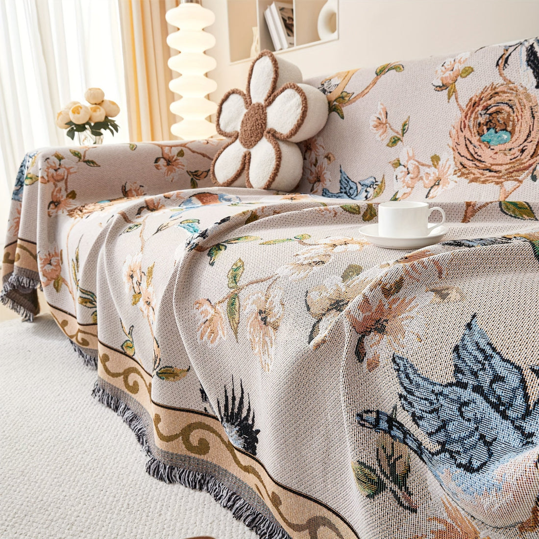 Floral Couch Cover – Heavy Duty Dog Proof & Bed Bug Resistant Sofa Protector