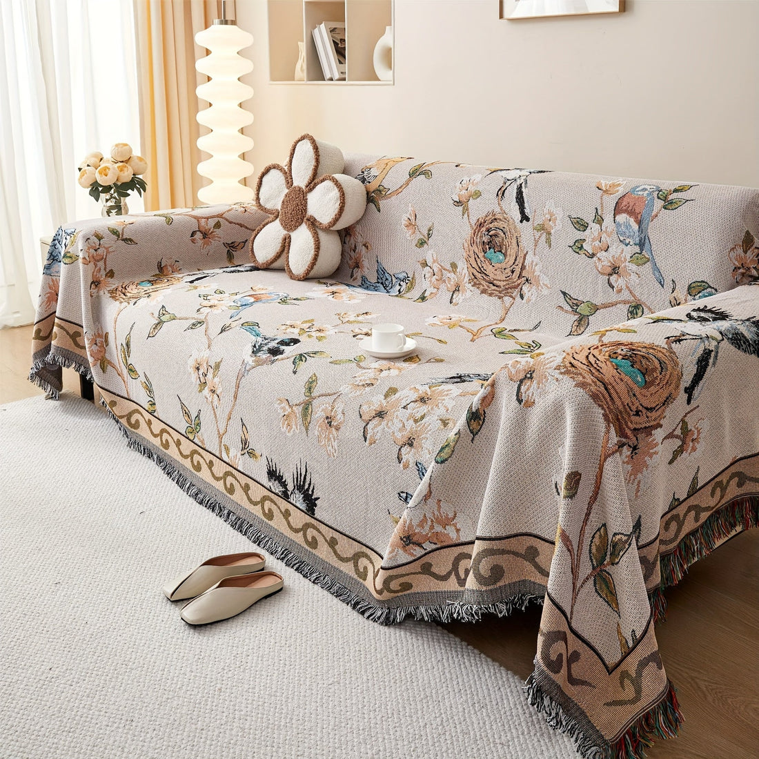 Floral Couch Cover – Heavy Duty Dog Proof & Bed Bug Resistant Sofa Protector