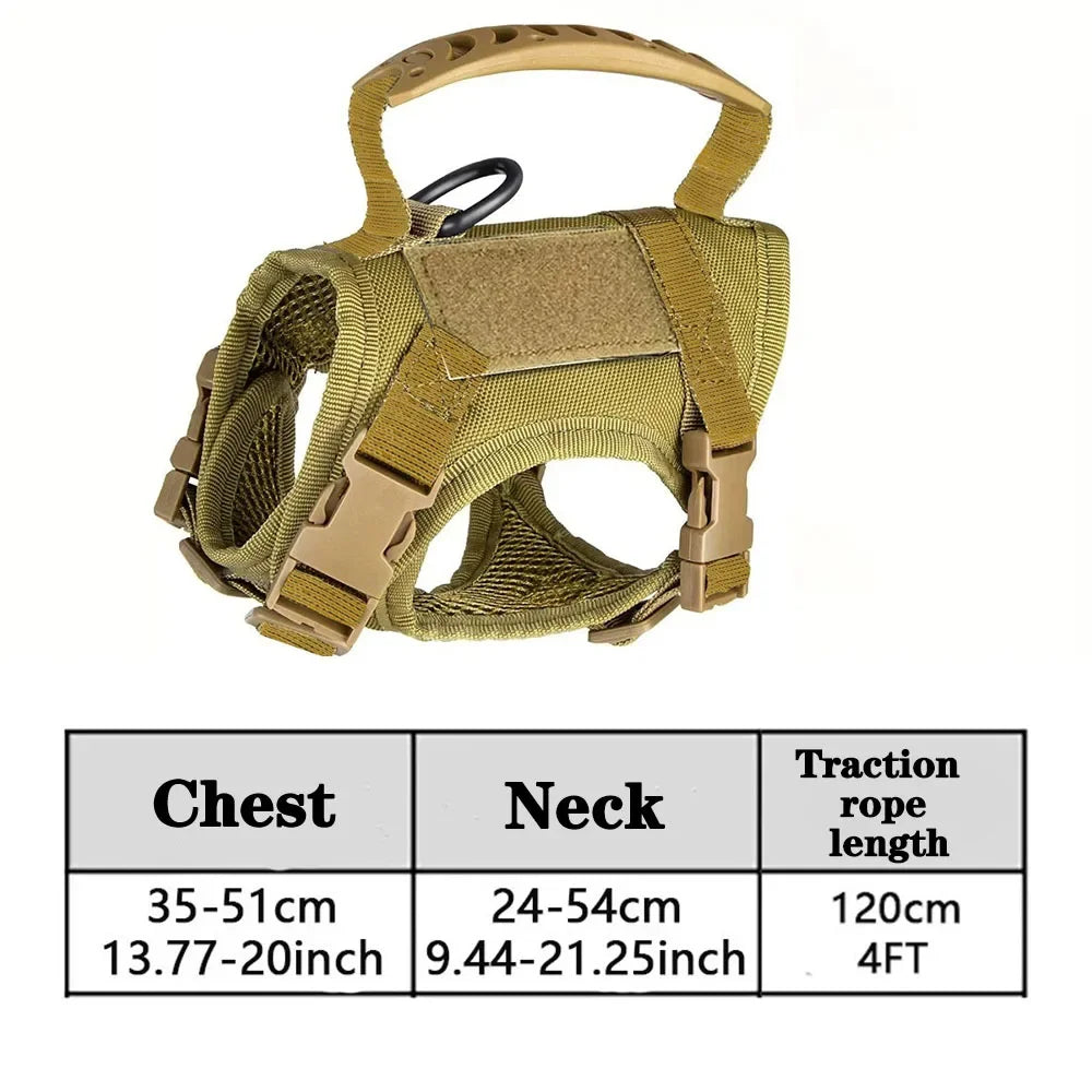 Tactical Cat Dog Harness Leash Adjustable Soft Mesh Pet Vest Cats Escape Proof Vest for Working Training for Large Cat/Small Dog