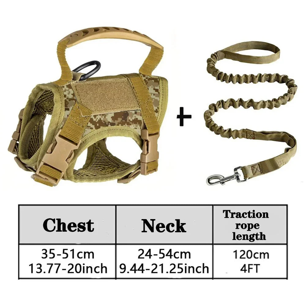 Tactical Cat Dog Harness Leash Adjustable Soft Mesh Pet Vest Cats Escape Proof Vest for Working Training for Large Cat/Small Dog