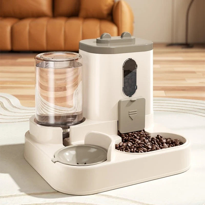 Cat Bowl Automatic Feeder with Spill Proof Design with Water Fountain Pet Food Dispenser for Small Medium Large Cats Dogs