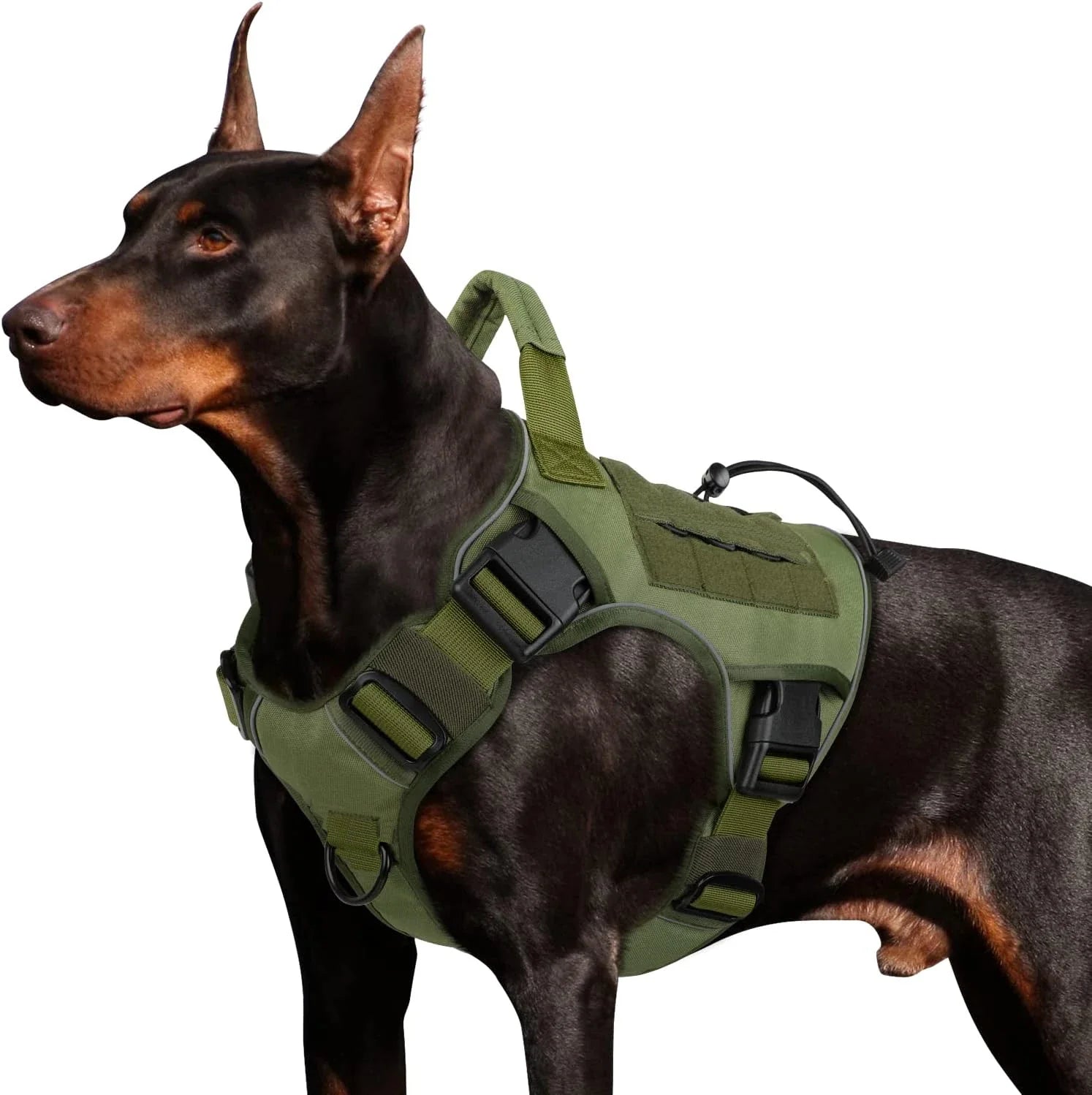 Adjustable No-Pull Tactical Dog Harness with Handle for Large Dogs - Reflective Military Vest for Labrador Retriever, Siberian H