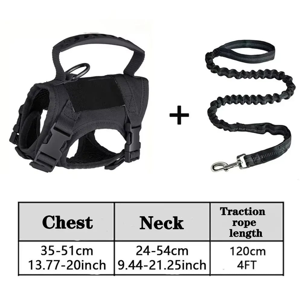 Tactical Cat Dog Harness Leash Adjustable Soft Mesh Pet Vest Cats Escape Proof Vest for Working Training for Large Cat/Small Dog