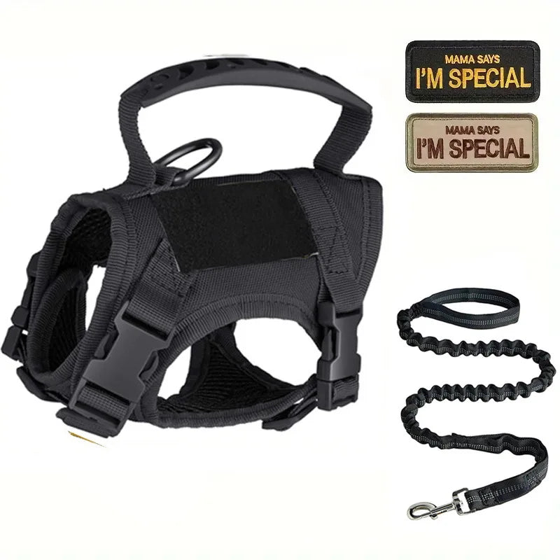 Tactical Cat Dog Harness Leash Adjustable Soft Mesh Pet Vest Cats Escape Proof Vest for Working Training for Large Cat/Small Dog