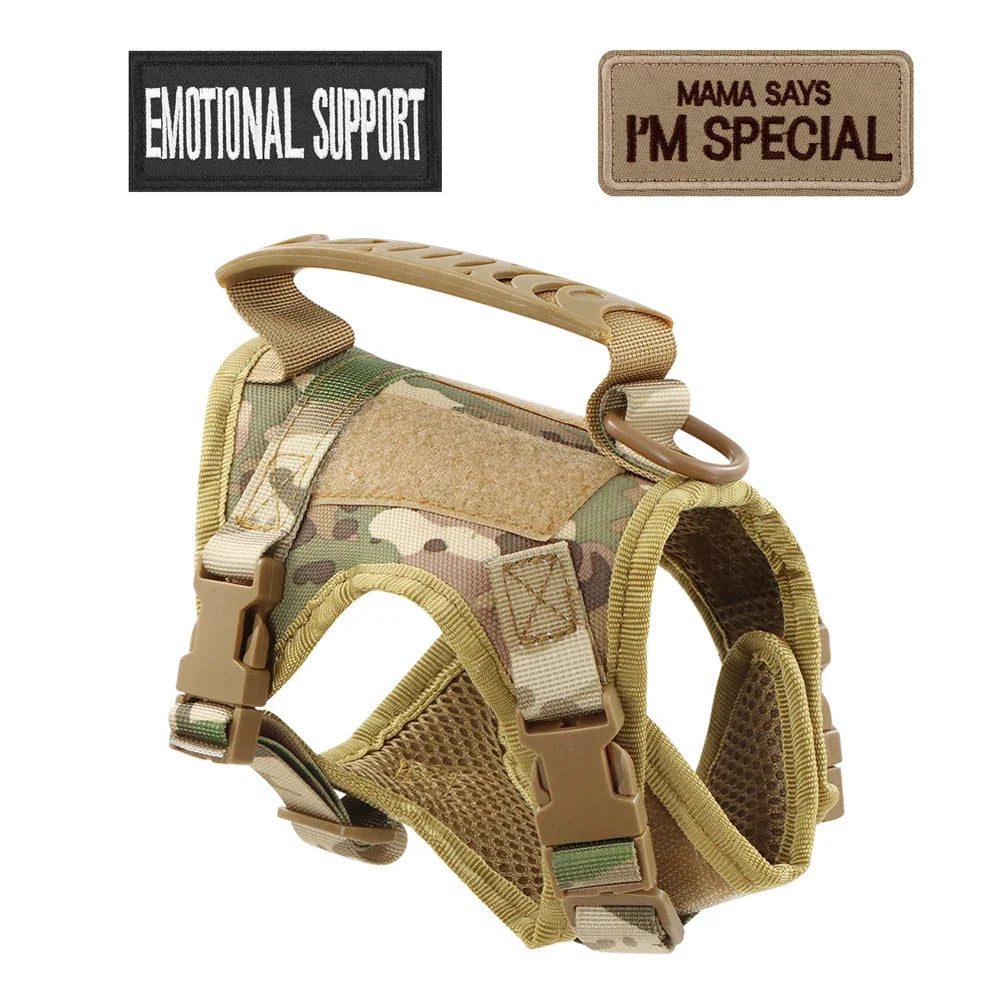 Tactical vest for kittens and small dogs military harness for cats traction strap to prevent escape breathable with 2 Stickers