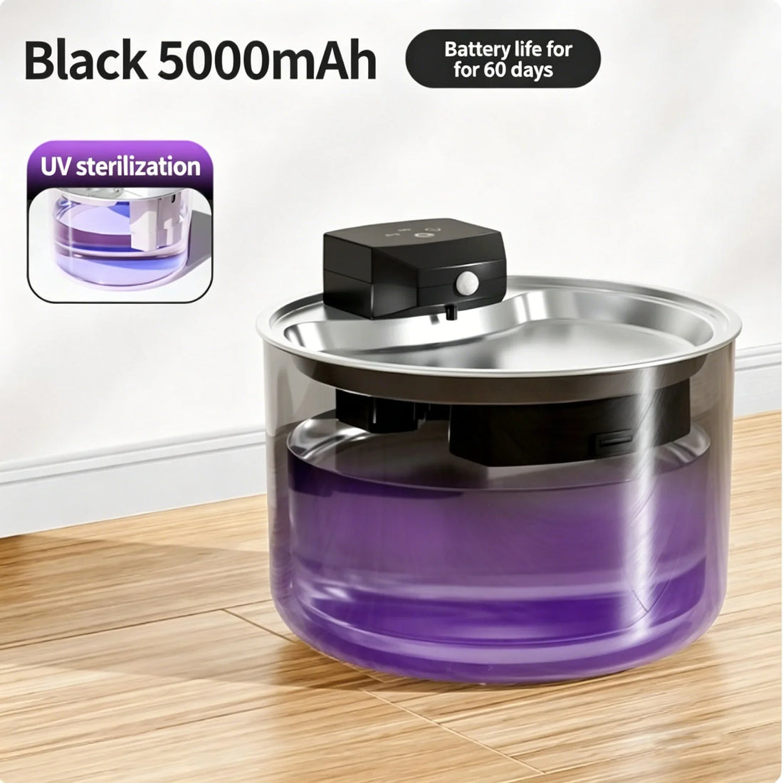 3L Automatic Wireless Pet Water Fountain Circulate Filter Silent Pet Water Bowl Stainless Steel ABS PET for Cats Dogs Dispenser