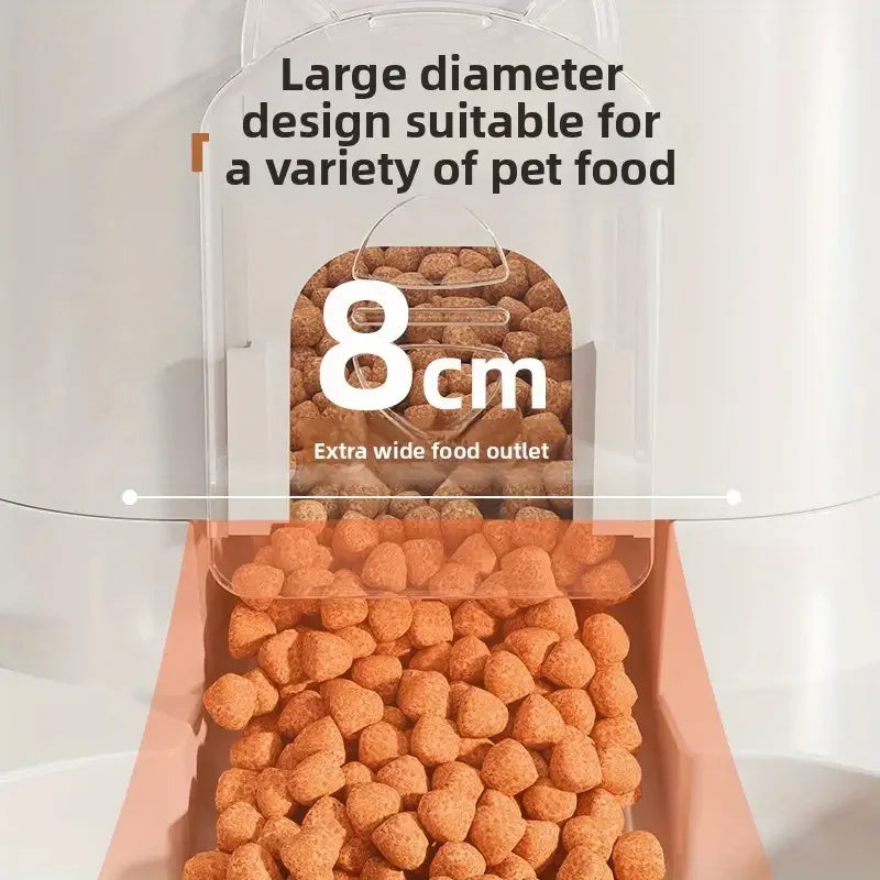 Automatic Cat & Dog Water Dispenser with Integrated Food Basin No Batteries Needed,Automatic Pet Feeder One-Piece Design