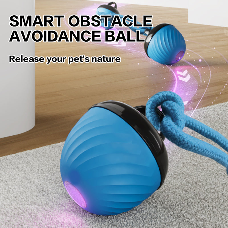 Smart Dog Cat Toy Ball Electronic Interactive Pet Toy Moving Ball Rope USB 3 Modes Automatic Moving Bouncing For Puppy Chew Products Pets Products