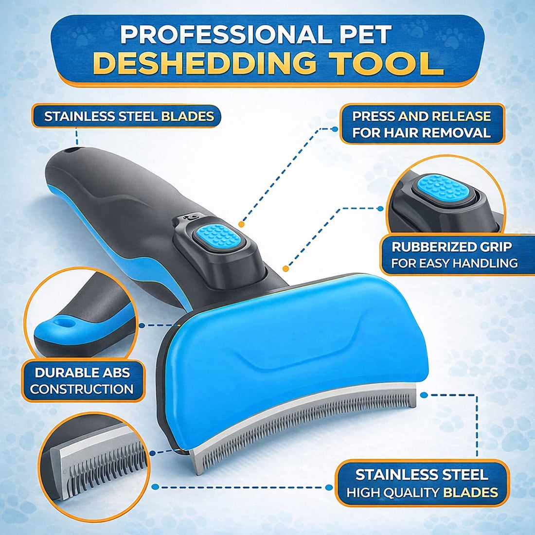 Pet Life Fur-Guard Self-Cleaning Grooming Deshedder