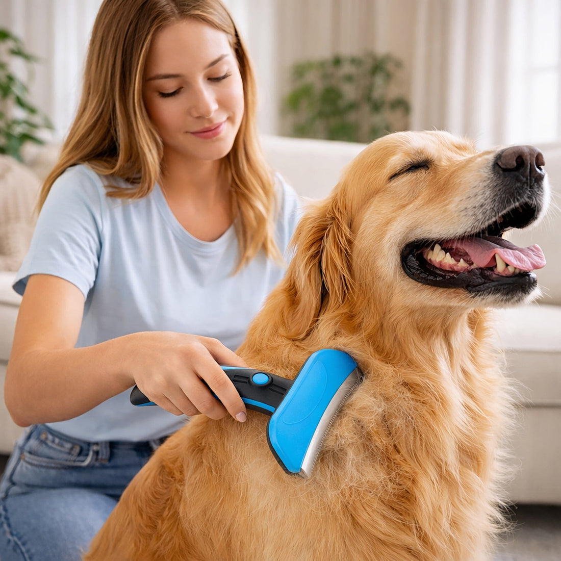 Pet Life Fur-Guard Self-Cleaning Grooming Deshedder