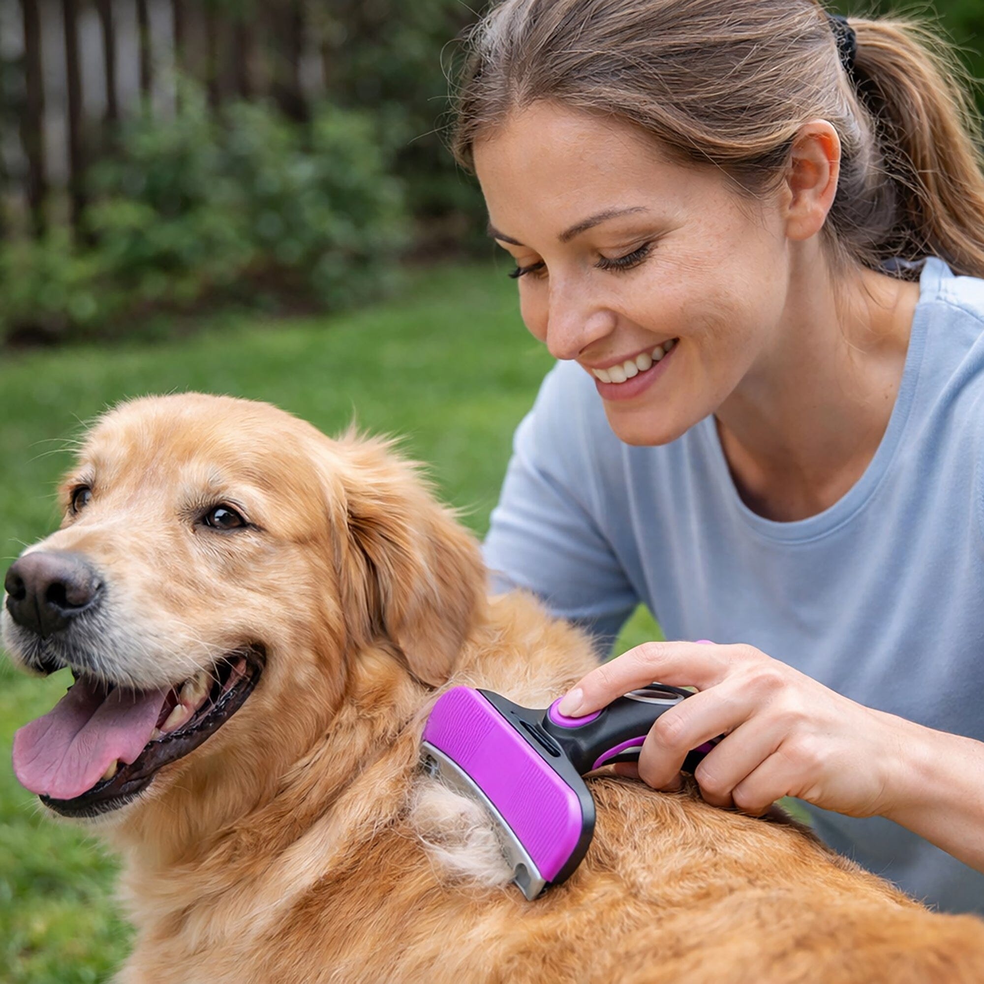 Pet Life Fur-Guard Self-Cleaning Grooming Deshedder