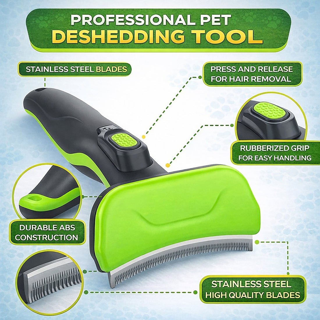 Pet Life Fur-Guard Self-Cleaning Grooming Deshedder